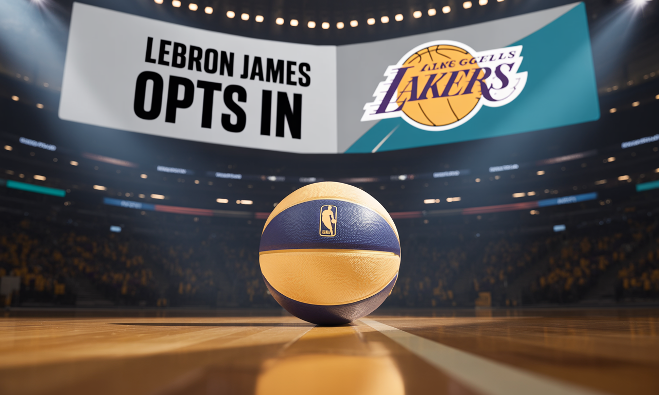 Photographic banner of a basketball resting on a polished indoor court under bright arena lights, styled with brand colors and the headline text.