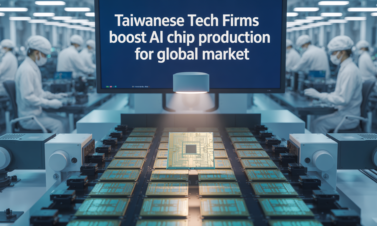 Taiwanese tech firms boost AI chip production for global market — semiconductor engineers in Taiwan cleanroom.