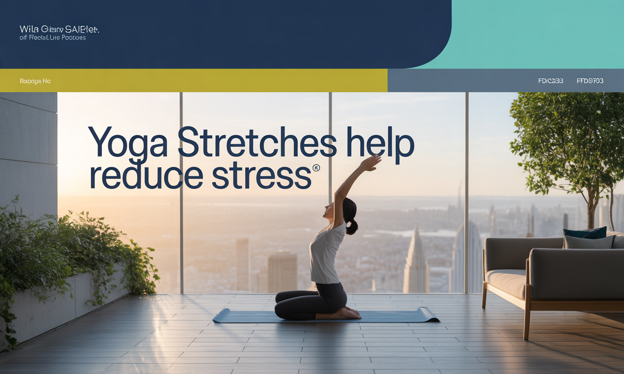 Banner image for article Yoga Stretches Help Reduce Stress, showing mindful yoga stretches for stress relief.