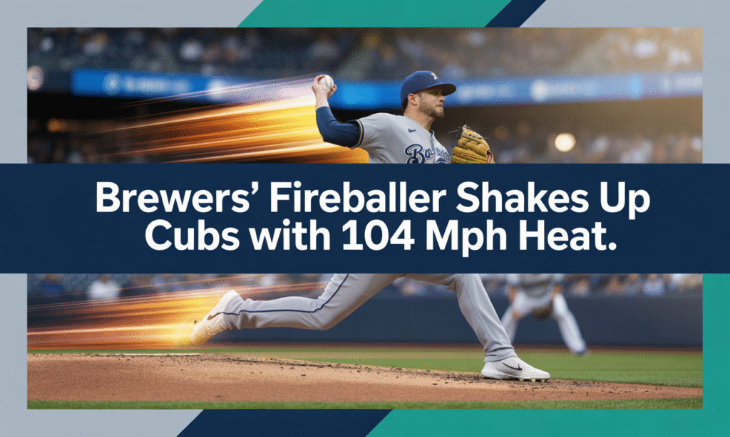 “Jacob Misiorowski throws 104 mph fastball during playoff game — Brewers pitcher dominates Cubs.”