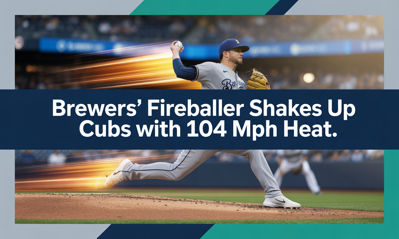 “Jacob Misiorowski throws 104 mph fastball during playoff game — Brewers pitcher dominates Cubs.”