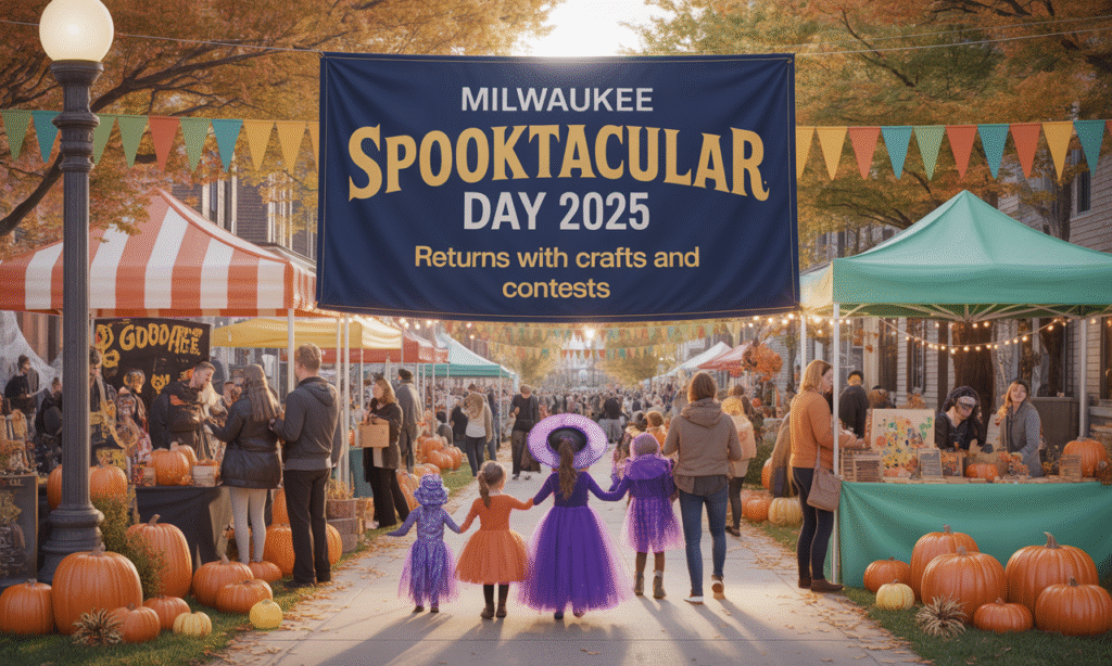 Milwaukee Spooktacular Day 2025 community festival with costumes, crafts, and contests in a vibrant fall setting.