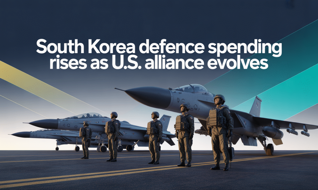 South Korea defence spending banner image showing military cooperation between South Korea and U.S.