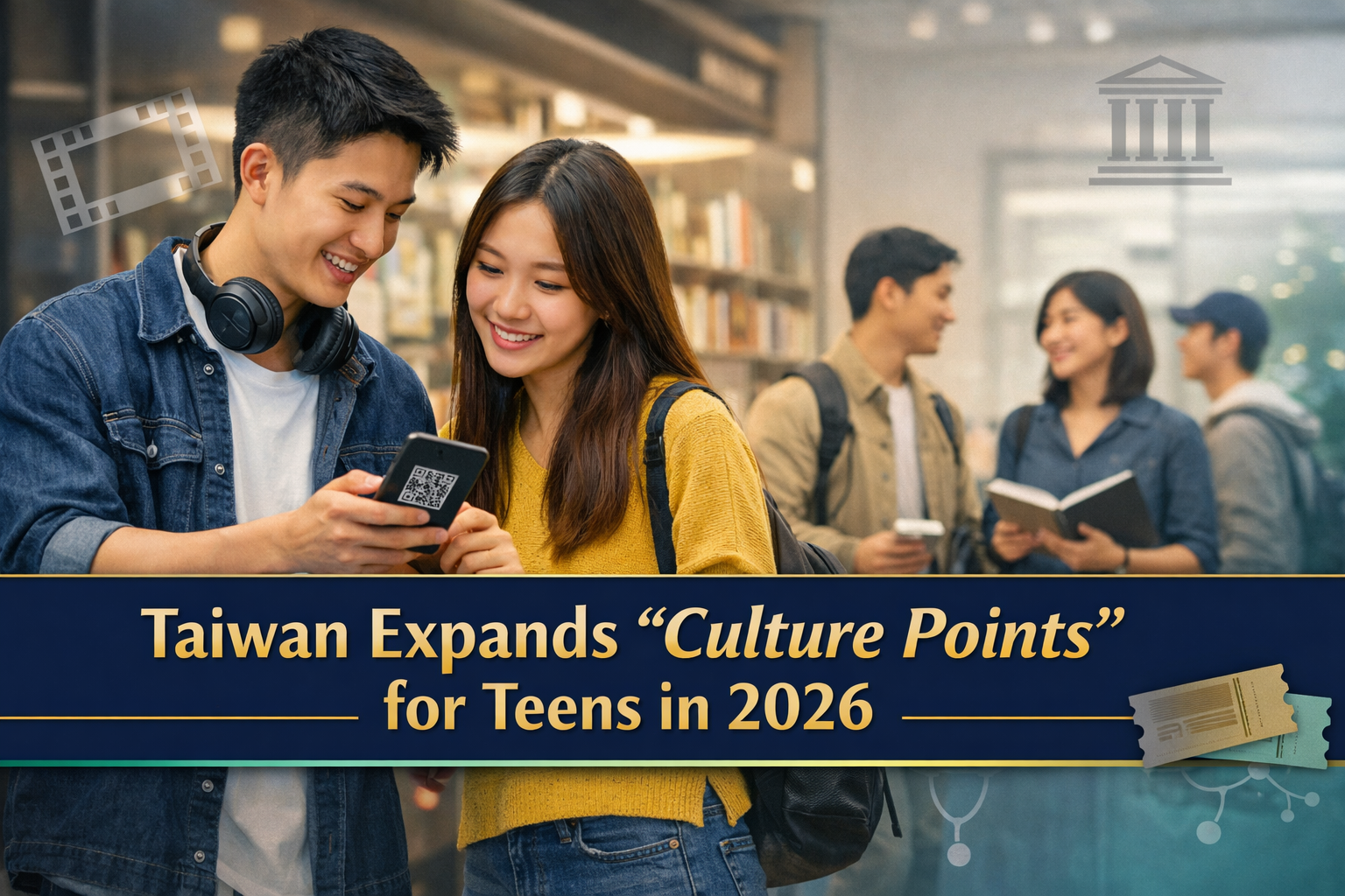 Culture Points eligibility expands in 2026 as Taiwan offers youth digital credits for books, films, and cultural events in a modern city setting