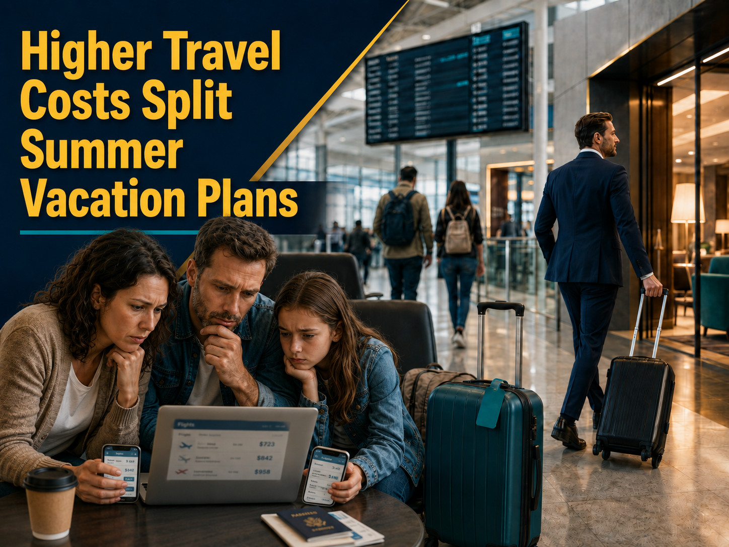 US summer travel divide grows as higher flight and hotel costs affect vacation plans for American travelers.
